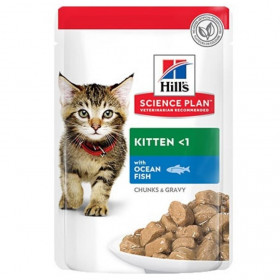 Hills Science Plan™ Kitten Ocean Fish - Паучове с океанска риба за котенца до 12 месеца, 12 х 85гр